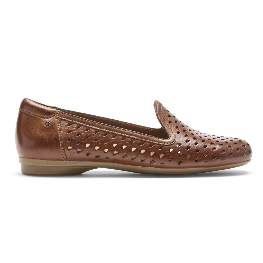 Rockport Canada Cobb Hill Maiika Woven Slip-On - Womens Flats Brown (NHK329570)